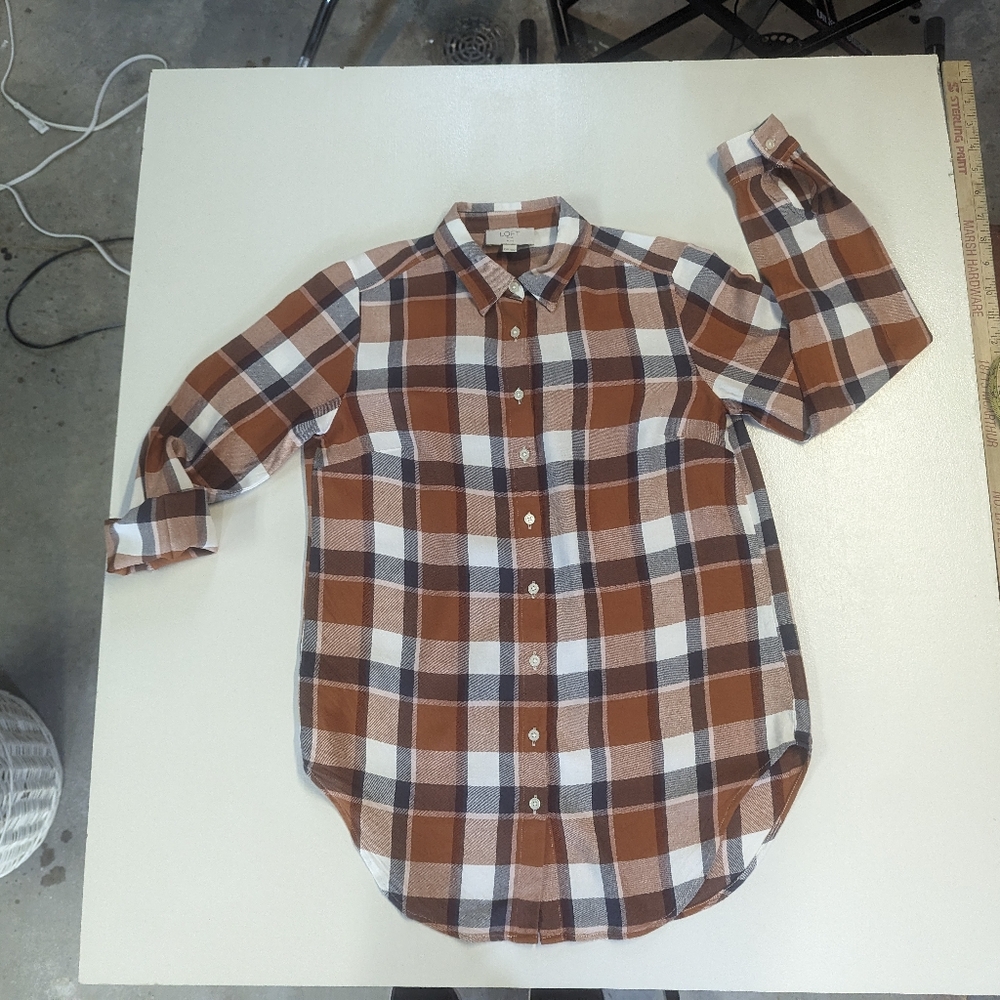 Loft Outlet Petites XXS plaid button down